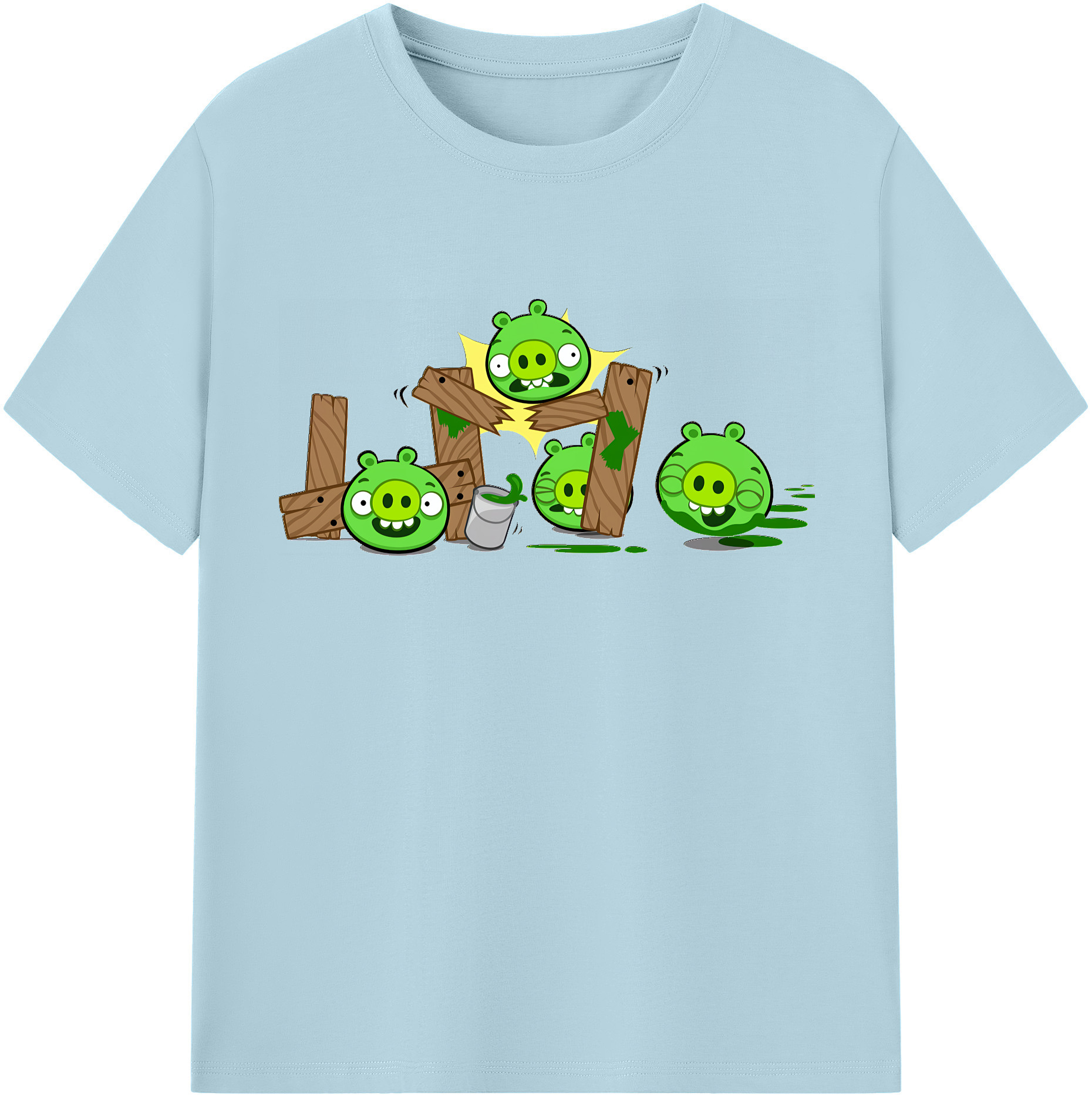 （画像用） Angry Birds アングリーバード 綿100％半袖Tシャツ（フロントプリント）